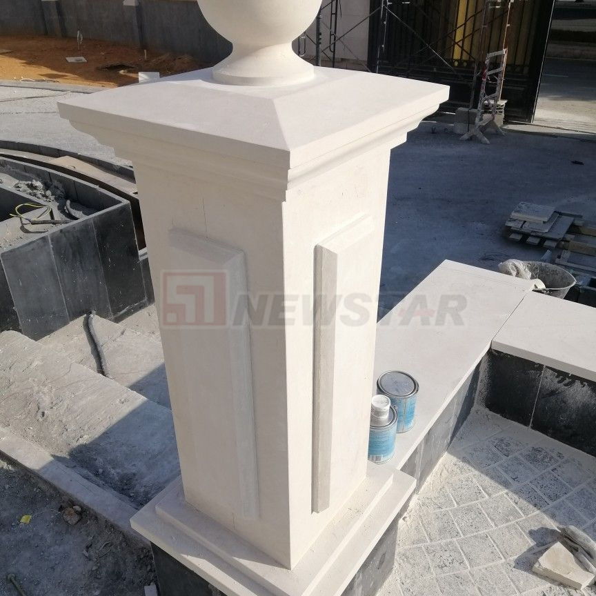 Newstar High End Stone Outdoor Decorative Pillar Gate Pillar Design Stone Granite Gate Pillars Column for Villa
