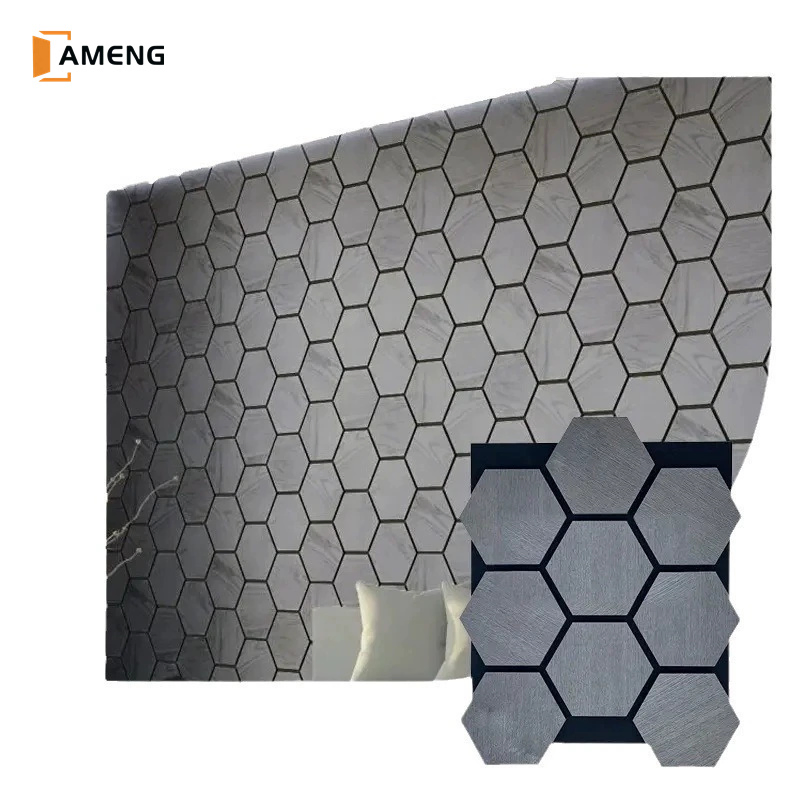 Linyi Factory 100% Recycled Hexagonal Decorative Acoustic Materials Ceiling Fire Resistant Wall Panel