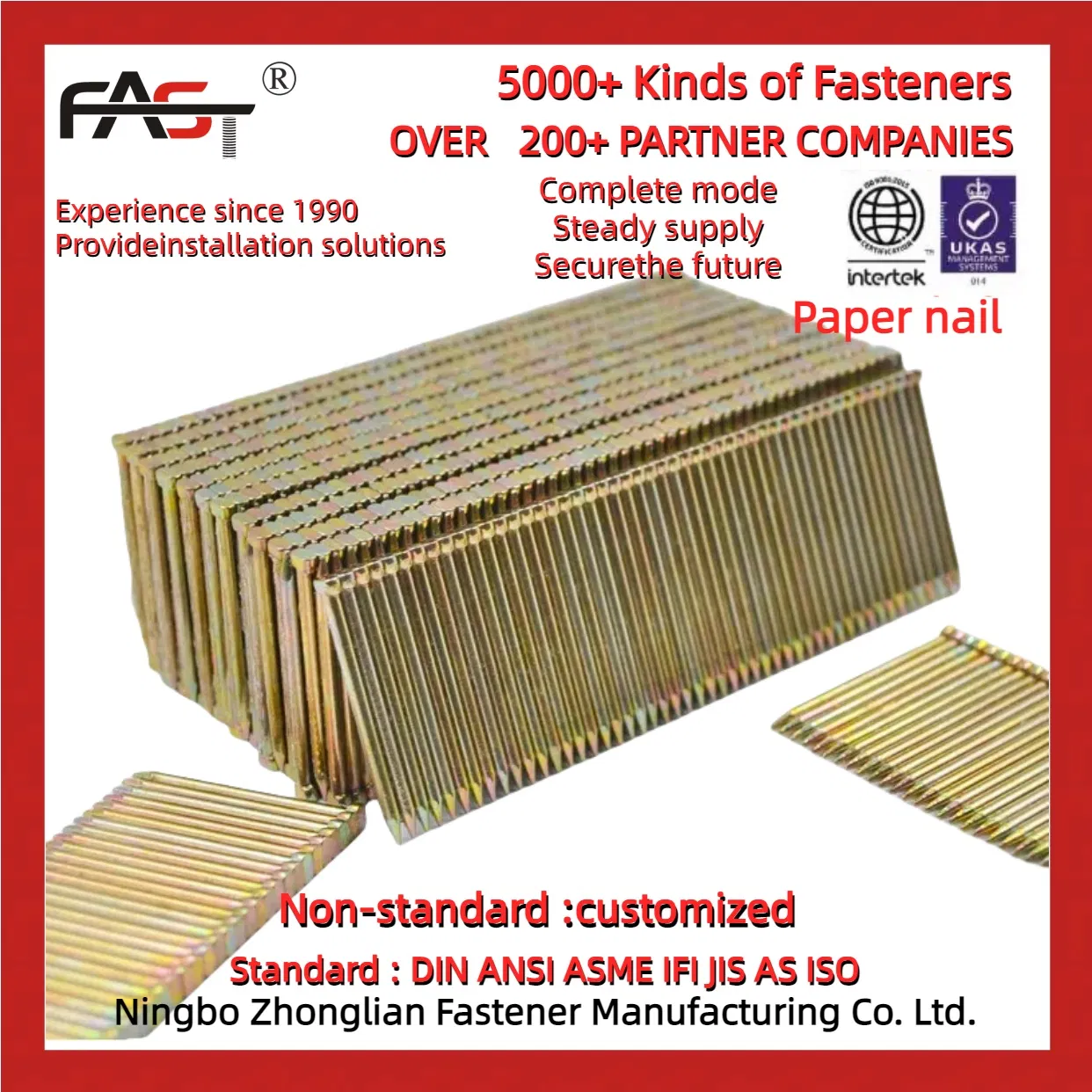 Selected Paper Nails for High-Performance Wood Joinery