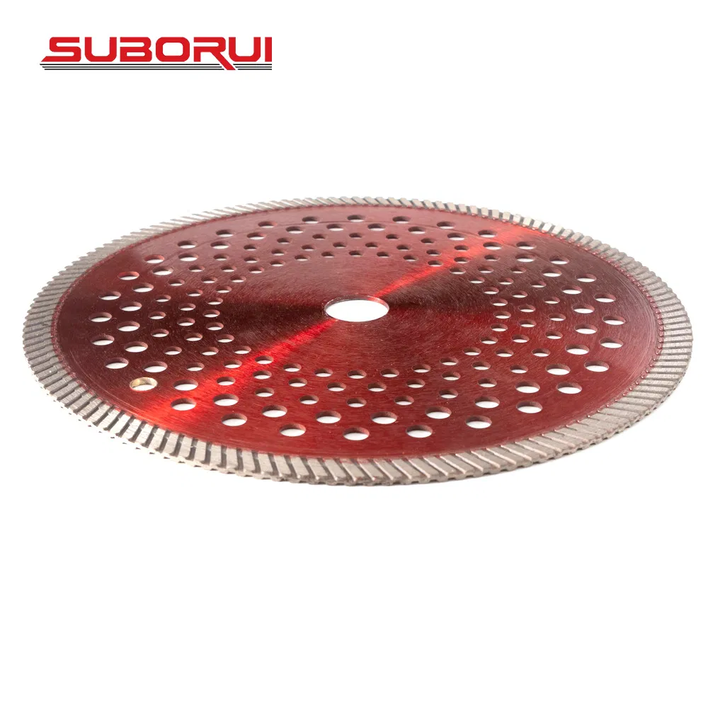 Suborui Super Thin Hot Pressed Mesh Turbo Cutting Disc Disk Diamond Cutting Saw Blade for Marble Concrete Block Angle Grinder
