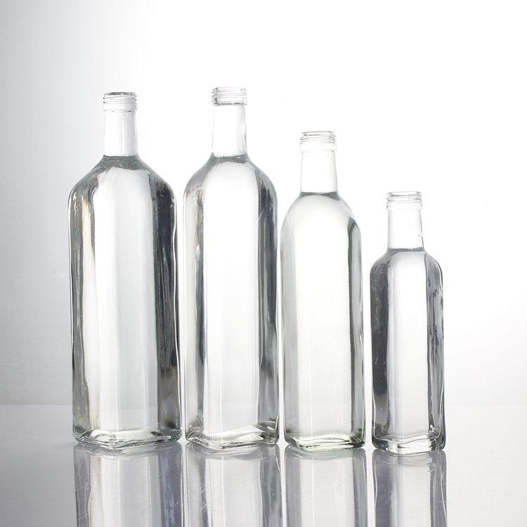 Wholesale 750ml 500ml 250ml Dark Green Square Round Kitchen Edible Olive Oil Bottle
