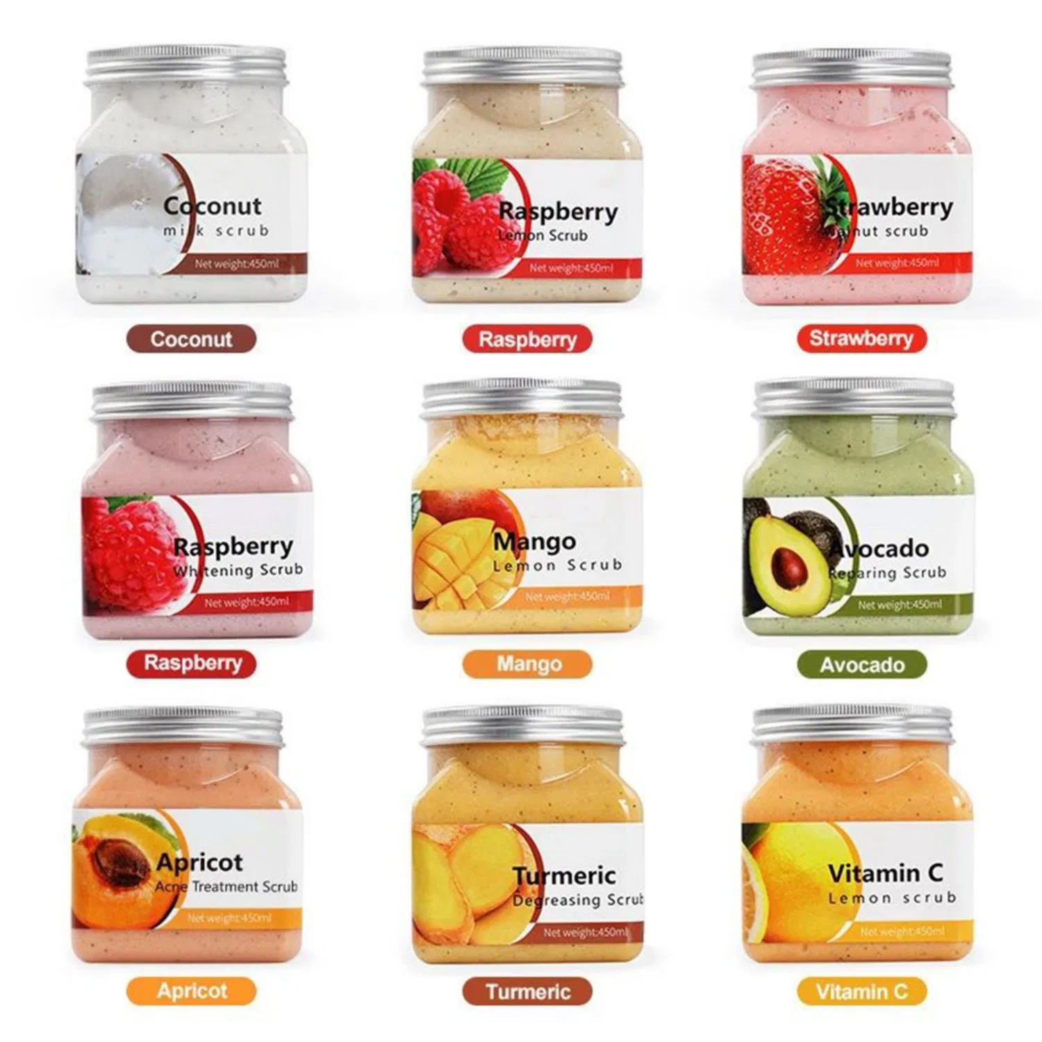 Wholesale Fruit Skin Care Organic Vegan Brightening Whitening Exfoliating Moisturizing Body Scrub