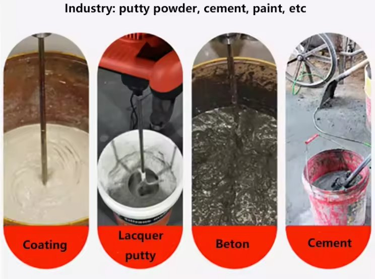 Glgw 220V Industrial Construction Tool High-Power Electric Mixers DIY Handheld Paint Coating & Concrete Mixers