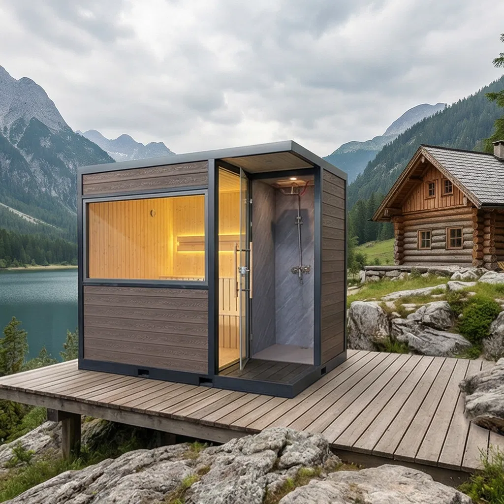 Elegant Outdoor Sauna House for 4-6 People with UV Protection Features