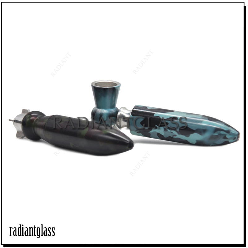 Camouflage Cannonball Model Fashion Printed Smoking Pipe Portable Metal Holder Cigarette Hookah Accessories
