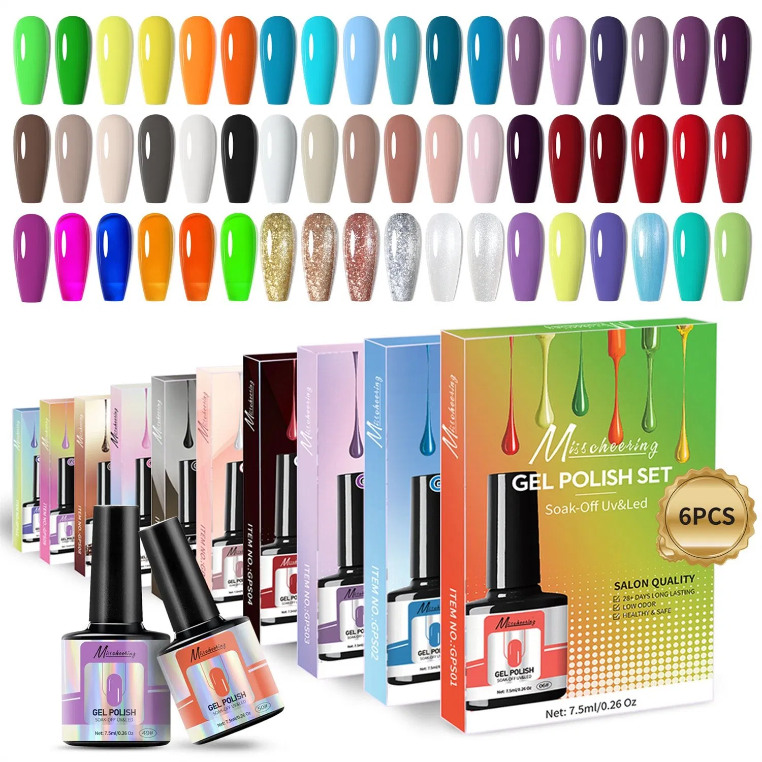 New 6 Color Set Seasonal Solid Color Series Popular Color Set Phototherapy Gel Set Nail Polish Gel Set