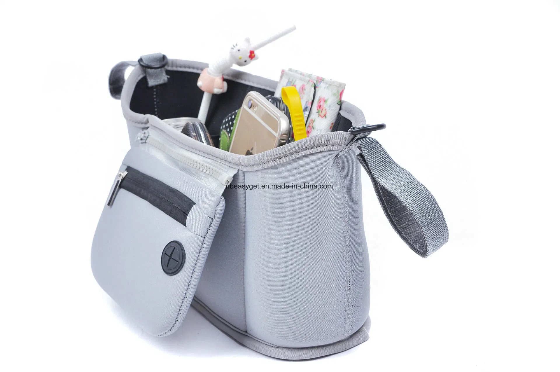 Stroller Organizer - Deep Cup Holder with Extra Large Room for Wallet, Diapers, and All Other Baby Stuff. Detachable Bag to Carry Esg10784
