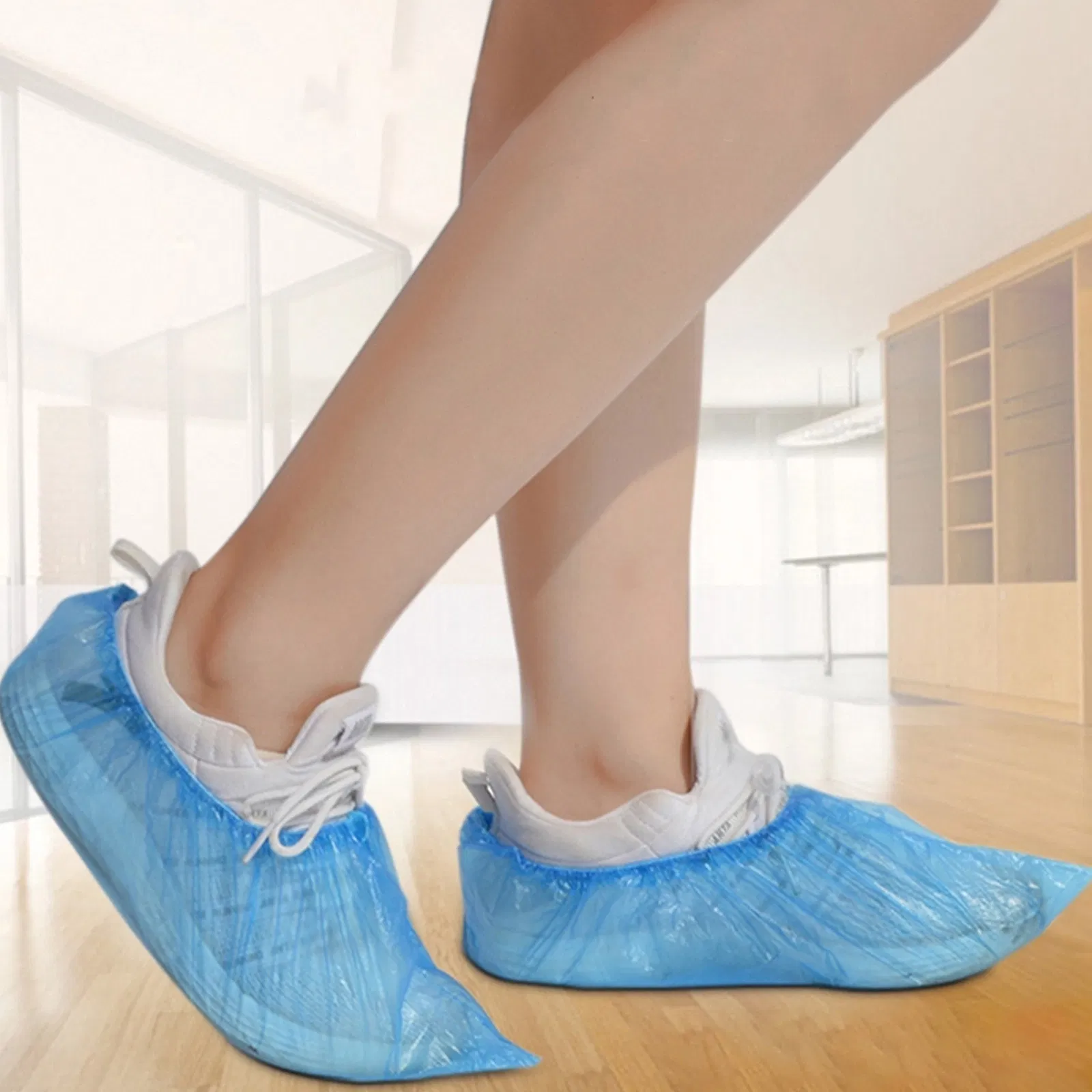 Transparent Waterproof PE Shoe Covers - Disposable Plastic with Custom Logo