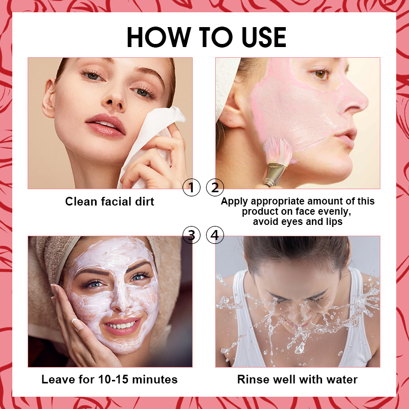 ODM Face Mud Mask Paraben-Free Moisturizing Antioxidant & Kaolin & Rose Purifying Mask