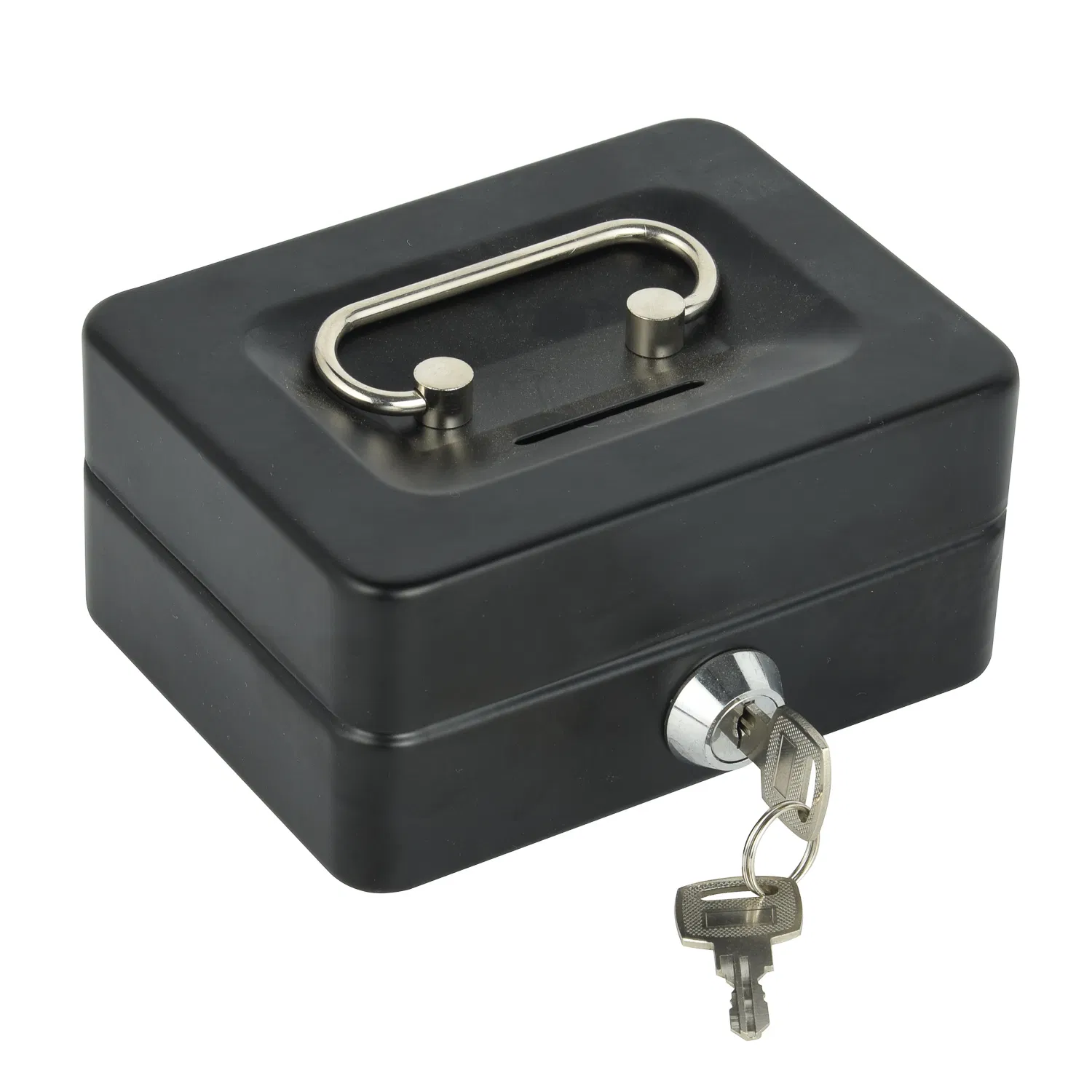 Portable Piggy Money Safe Box Cash Drawer Safe Mini Cash Box with Key Lock Safe Metal Money Box
