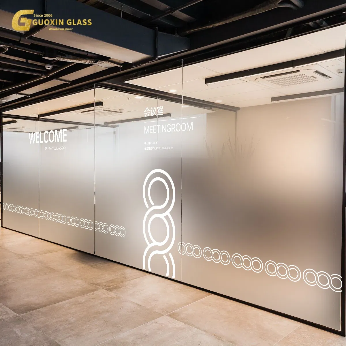 Customized Frosted Glass Panels for Windows - Guoxin 1220X1830 mm