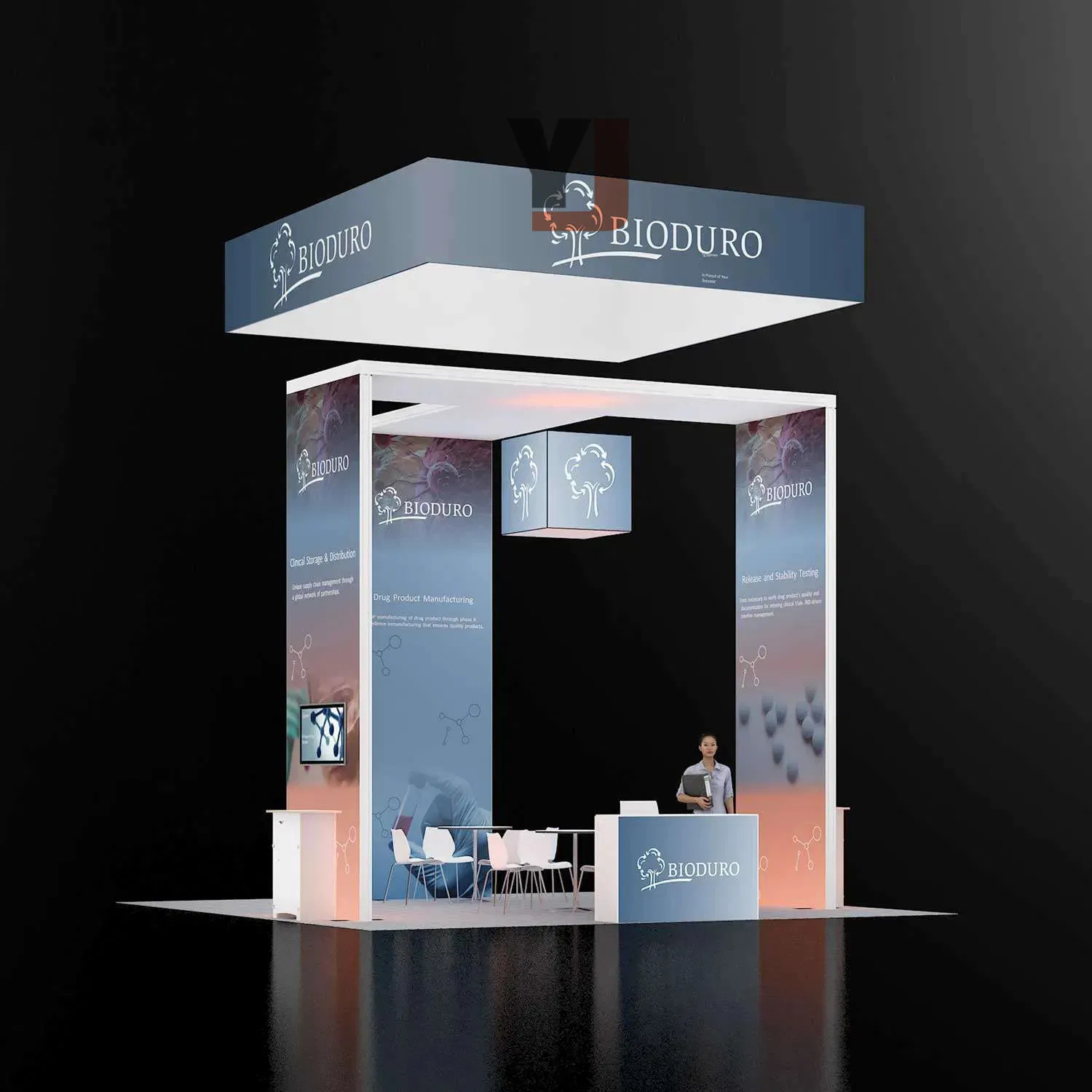 Wholesale Free Standing Illuminated Exhibit Light Box Display Custom 20X 20 Trade Show Booth