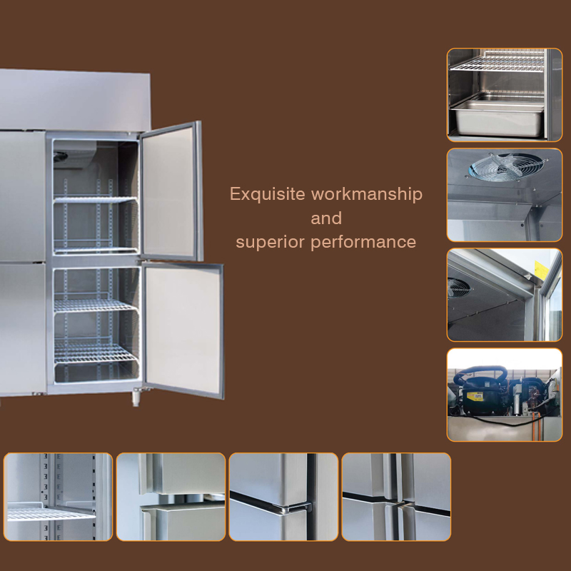 Ho1410uoh201 Stainless Steel 201 2 Full Glass Doors Kitchen Equipment Commerical/Home Appliance Blast Chest Upright/Vertical Chiller/Fridge/Refrigerator/Freezer