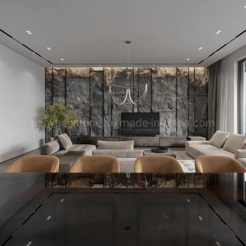 Natural Blue Limestone Sandblasted Wall Tile Floor Non-Slip Paving Tile Wall Covering Tile