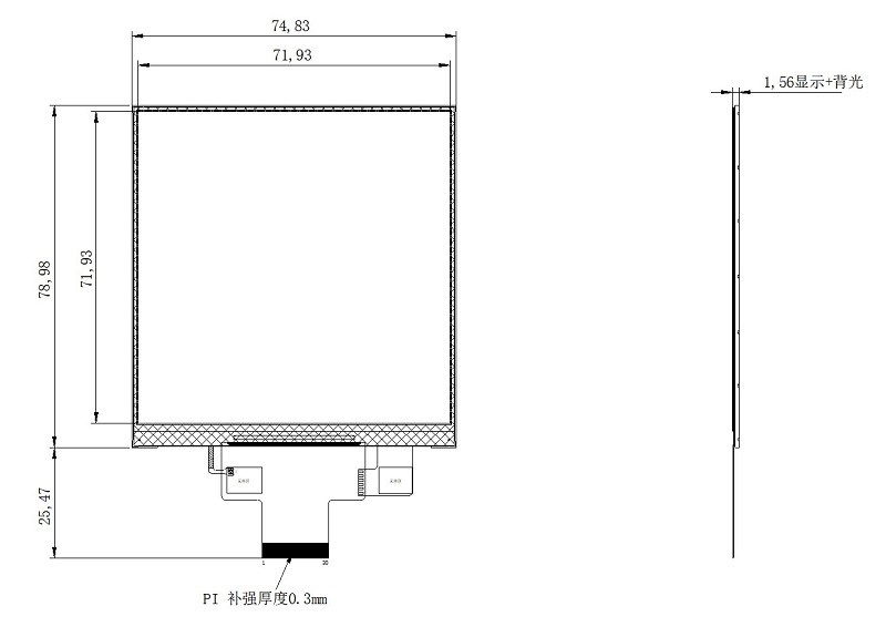 4.0 Inch Square High Resolution Full View 4lane-Mipi RGB TFT LCD Display