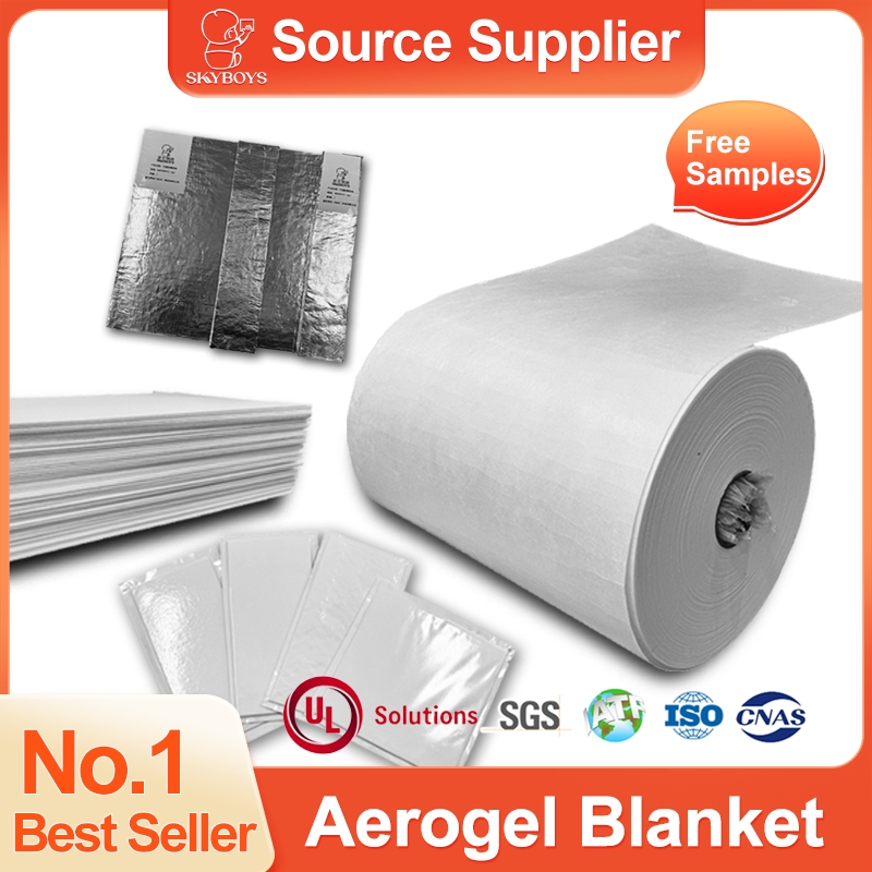 Fireproof Thermal Insulating Material Hydrophobe Heat Insulation Silica Nano Ceramic Fiber Aerogel Felt Panel Mat Sheets Blanket for Pipes Building Battery