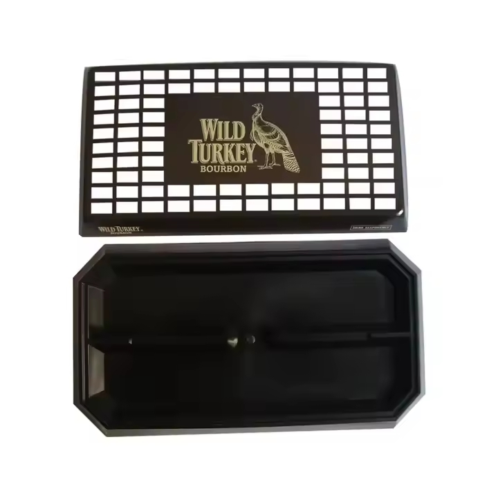 Bar Party Personalized Customized Logo 41*22.5*3cm Metal Aluminum and Plastic Beer Drip Tray Copper Gold Silver Black Custom Brass Drip Tray