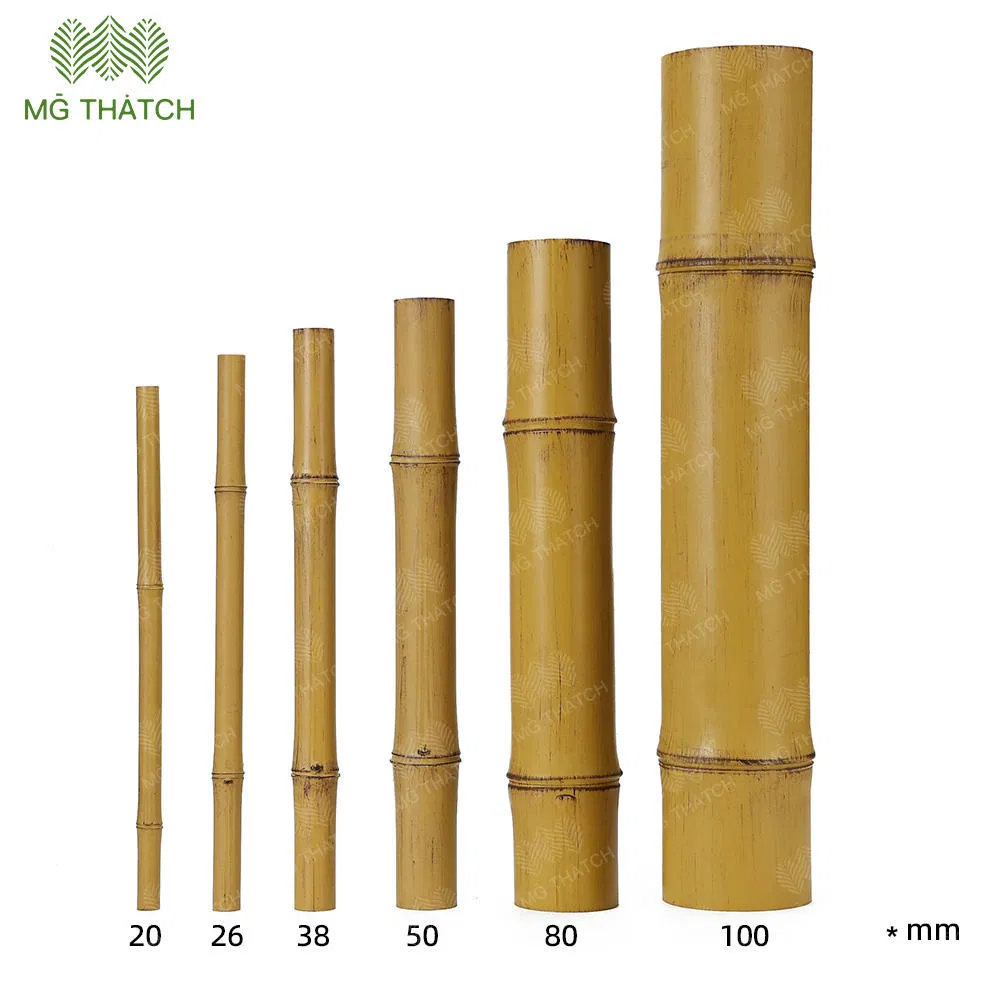 Flame Resistant Artificial Synthetic Fake Bamboo Pole Moren Than 20 Years Lifespan Maintenance-Free