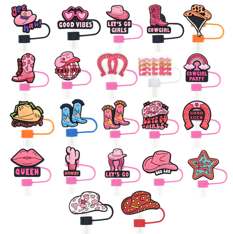 Stylish Western Cowboy Straw Cover for Drink Decoration