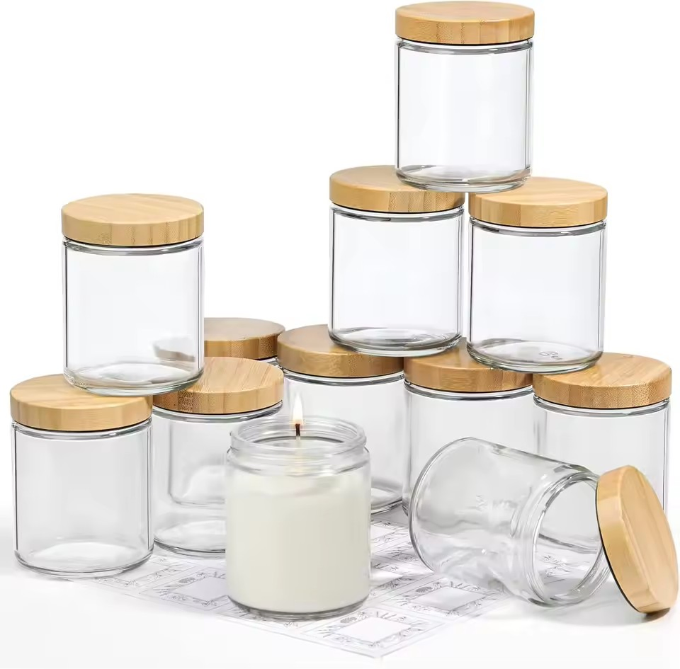 Стеклянные банки для хранения продуктов с деревянной крышкой