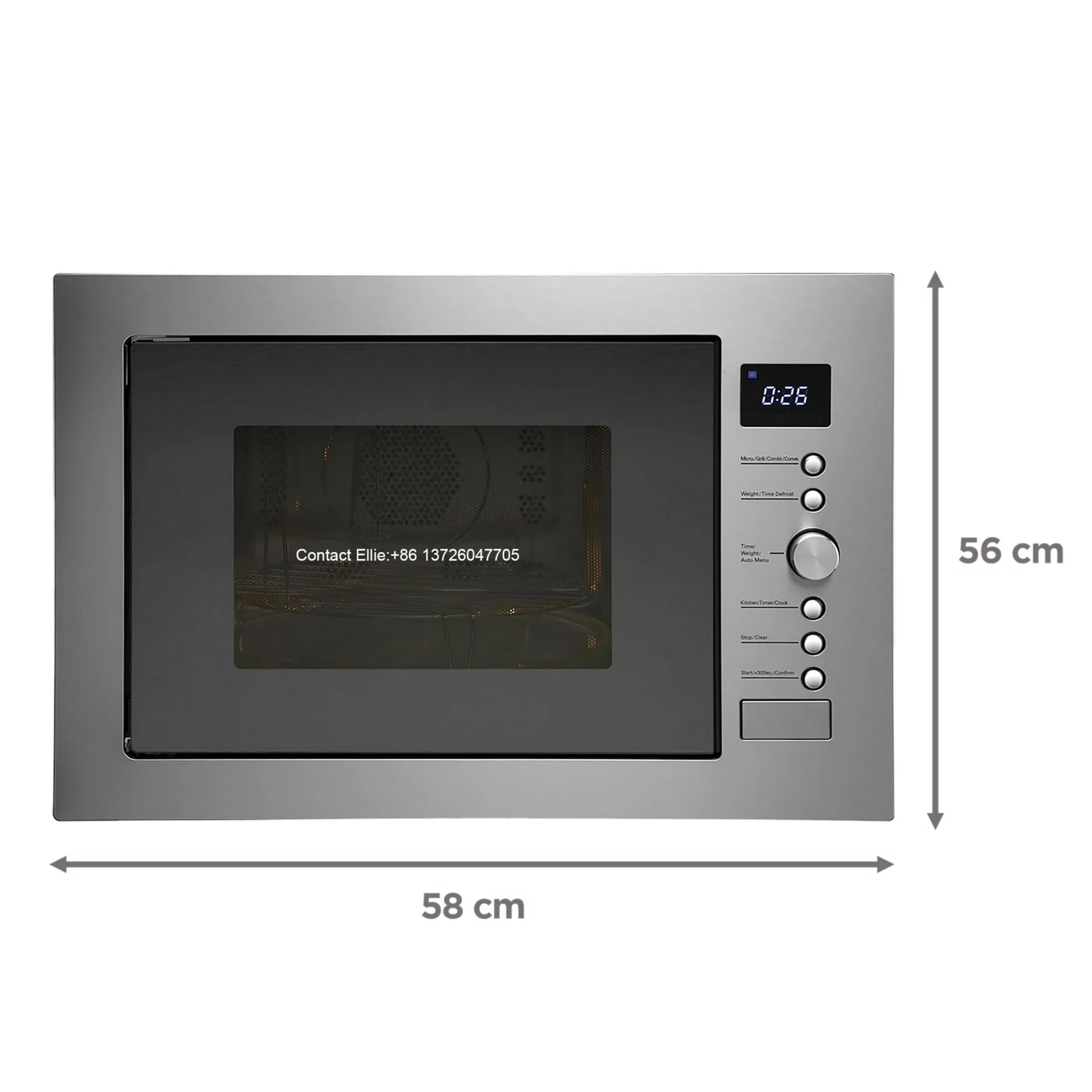 Home Appliance Digital Built in Microwave Oven 34L Stainless Steel Cavity Convection Integrated Microwave with Grill