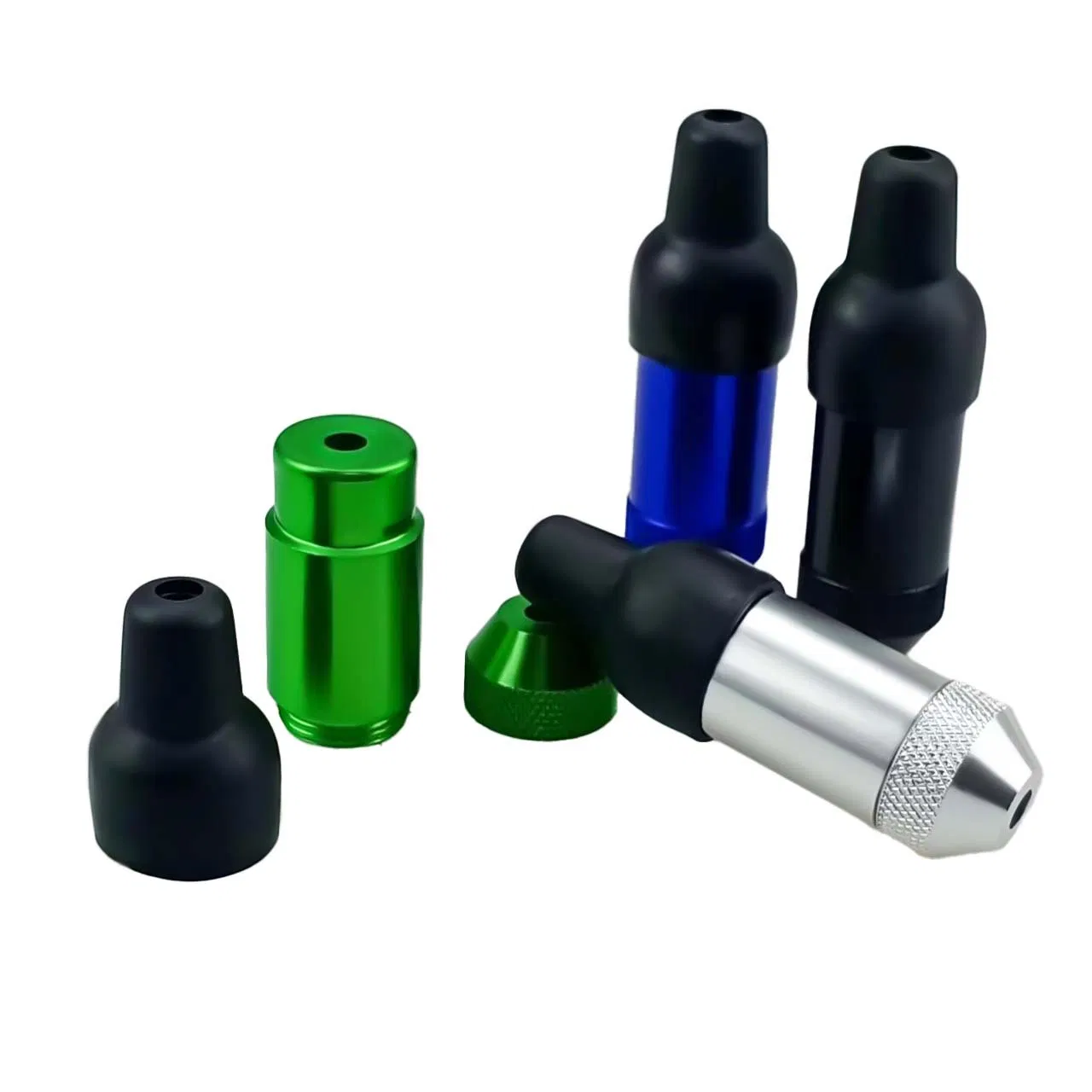 Carved Nipple Metal Smoking Pipe Tobacco Snuff Tube Hand Pipes Durable Rubber Mouth