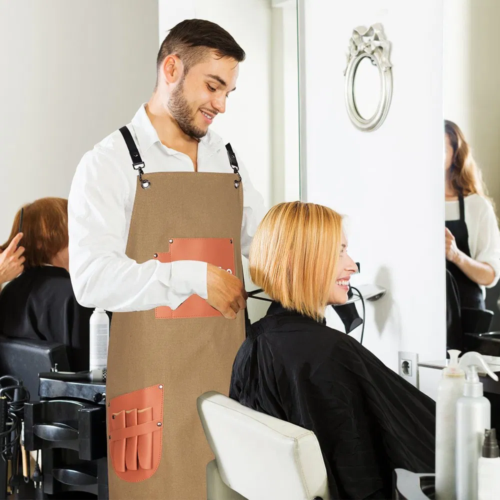 Apron with Pockets for Hair Stylist Women Hairdresser Adjustable Apron Barber