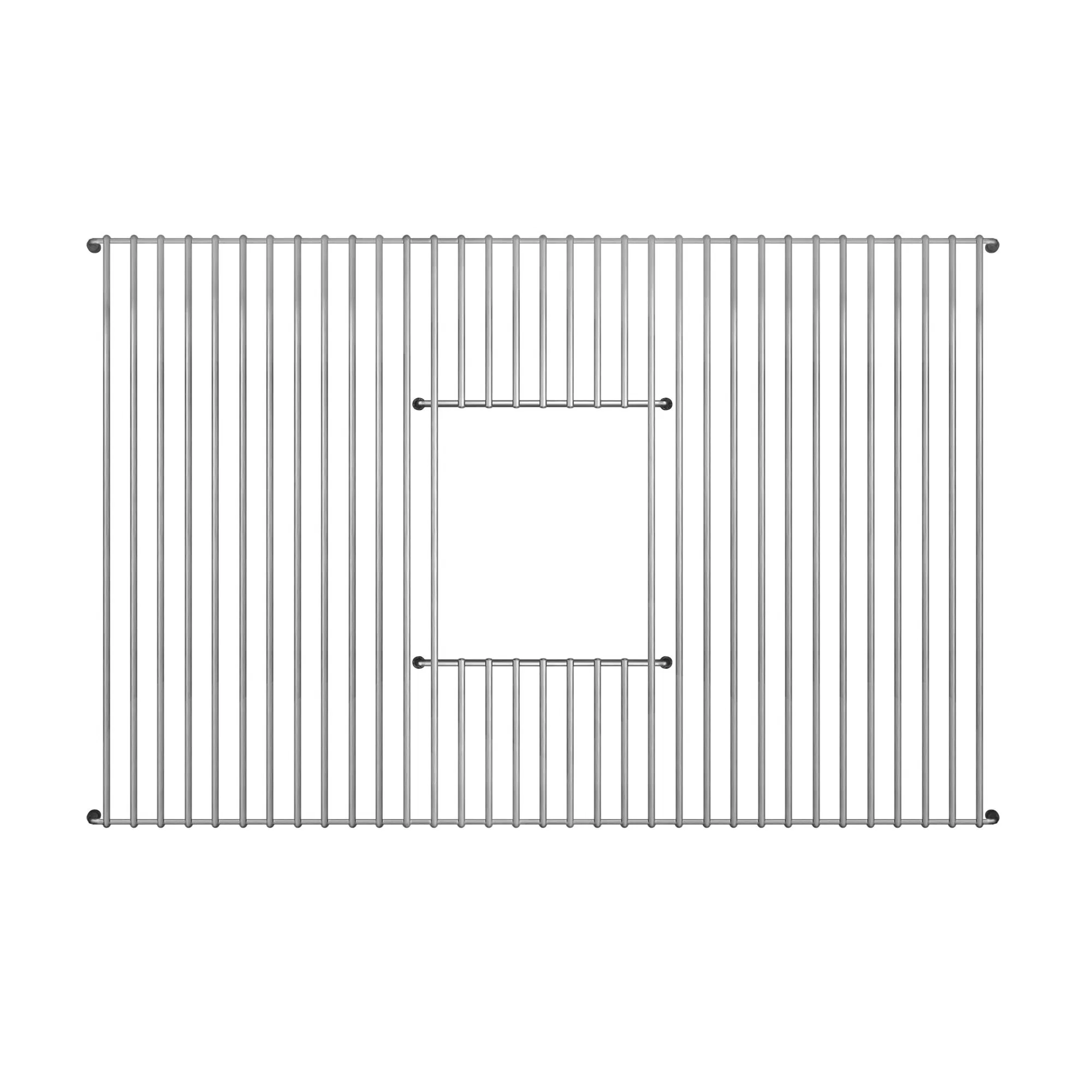 Stainless Steel Sink Grid and Protectors for Bottom of Kitchen Sink, 24"W X 4"D X 1"H with Center Drain for Single Sink Kitchen Bowl