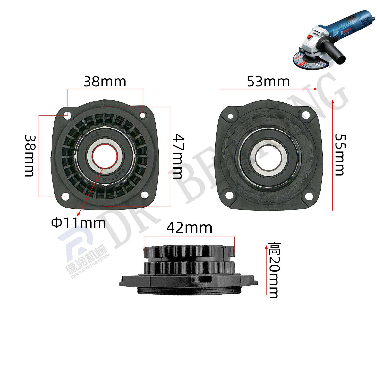 Фланец подшипника для угловой шлифмашины GWS 7-100/115/125