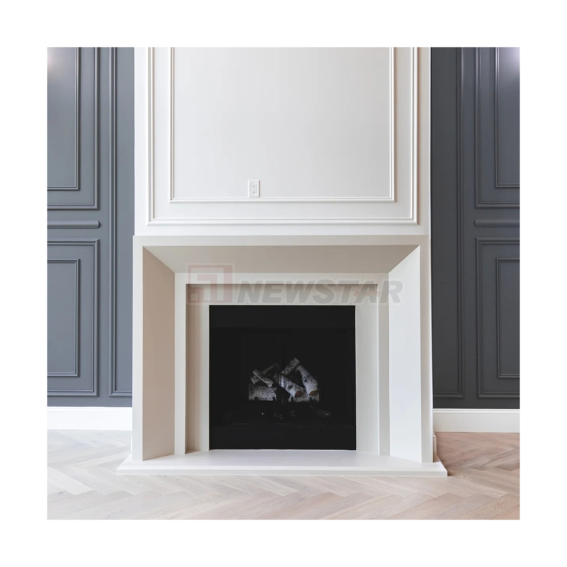 Newstar Luxury Style Natural White Marble Fireplace Customize Size Home Decoration Marble Fireplace