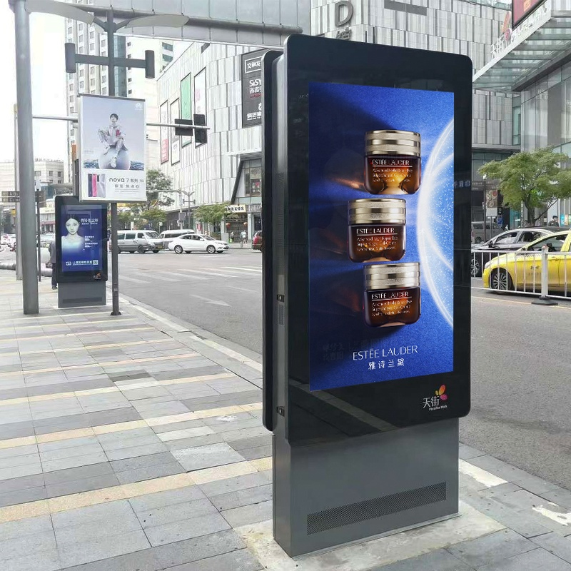 Уличный рекламный дисплей-тотем 43-65 дюймов, IP55/IP65, 2000 нит
