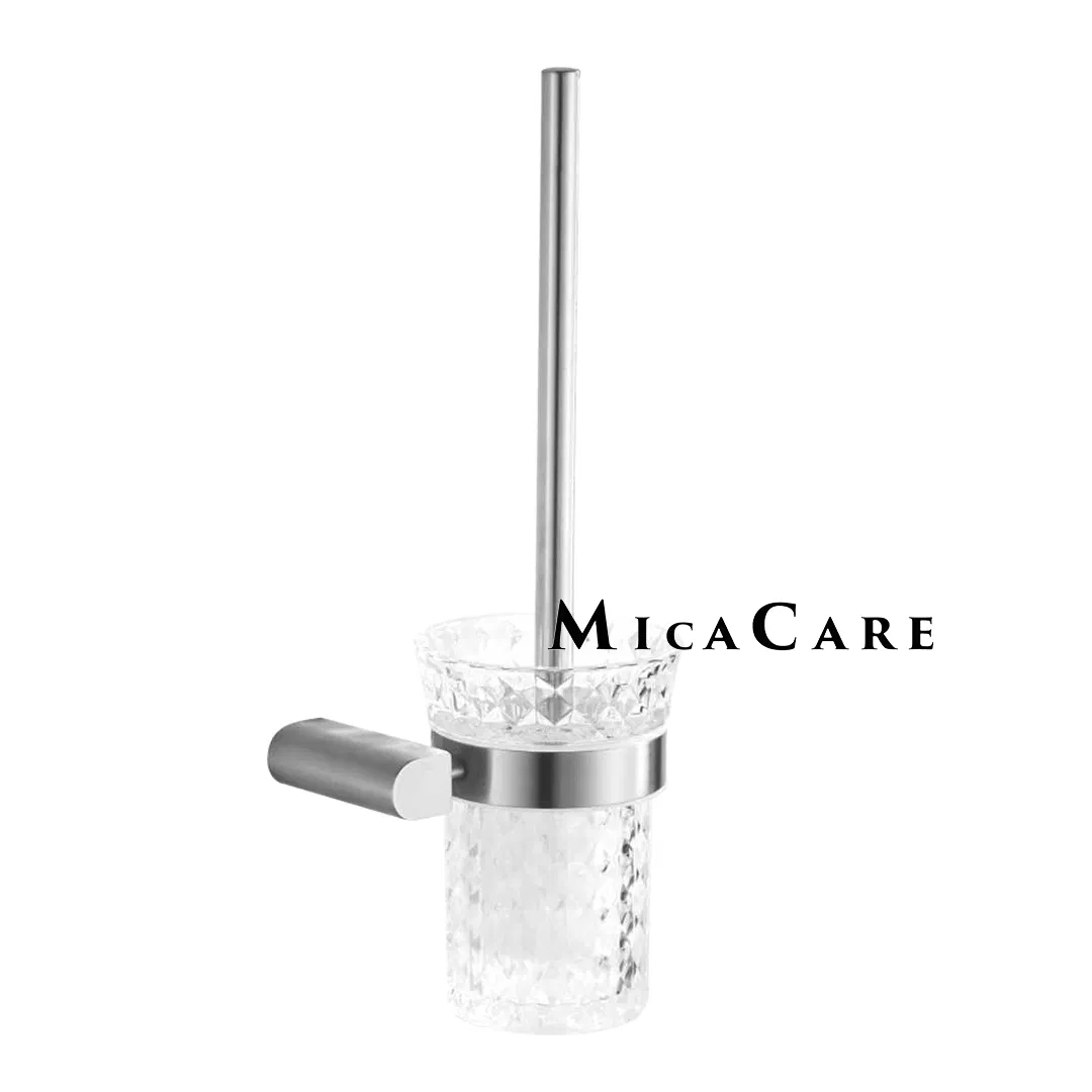 Elegant Satin Steel SS304 Toilet Brush & Glass Holder Set