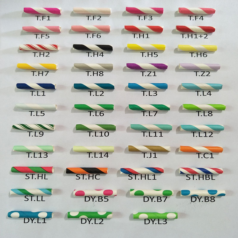 Customize 6 8 10 12mm Colored Disposable Compostable Straight Biodegradable Paper Straws with Paper Wrap