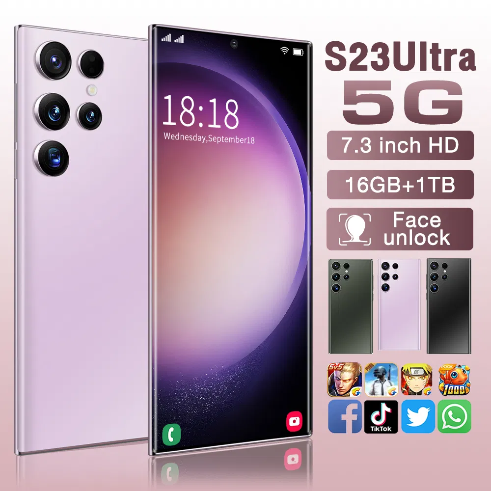 Wholesale S23 Ultra 5g Smart Phone Manufacturer OEM Android 13 Mobile Phones