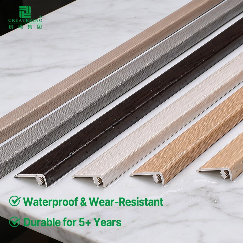 China Factory OEM Premium 30*10.5mm Wood-Grain UPVC Flooring Profiles PVC Edge Trims
