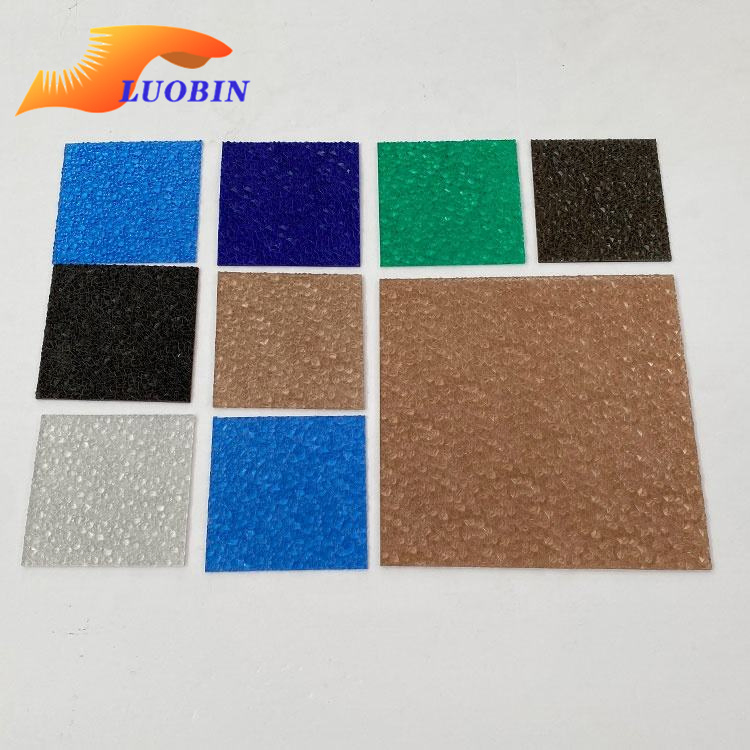 Wholesale 2.5mm Thick Waterproof Clear Embossed Plastic Sheet Door/Window Decoration PC Sun Panel