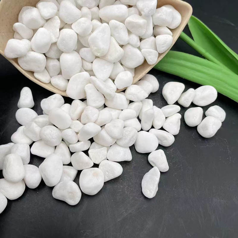 Multiple Size White Pebble Stones for Landscaping Outdoor Stones.