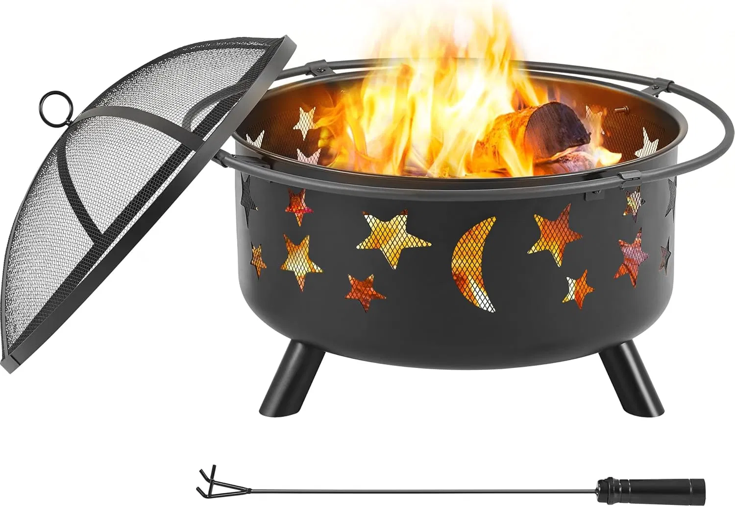 30 Inch Steel Fire Pit Iron Brazier Wood Burning Pit Fire Bowl