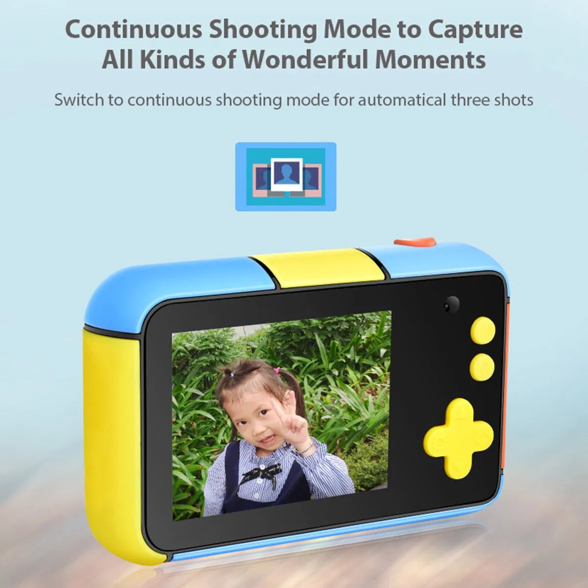 Детская цифровая камера с двойной камерой и IPS экраном 2.4 дюйма