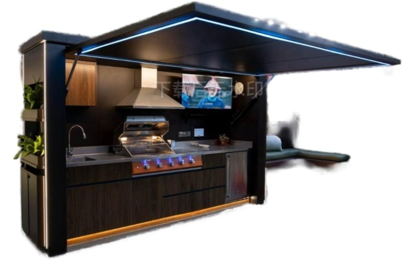 Weatherproof Outdoor Kitchen Cabinet with Ventilation Hole Design