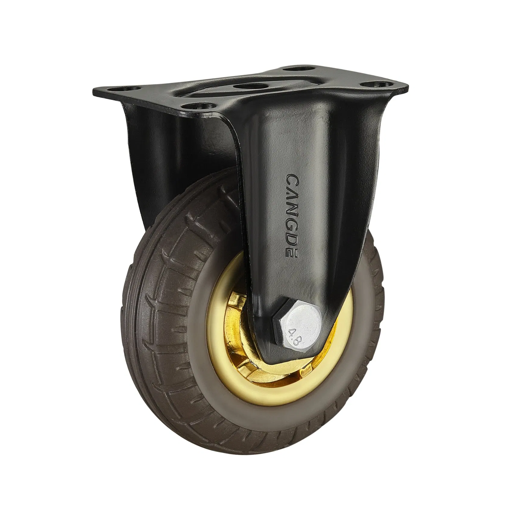 Industrial Medium-Duty Casters Rubber Wheel, Silent Movement, Anti-Vibration Coffee Brown Color