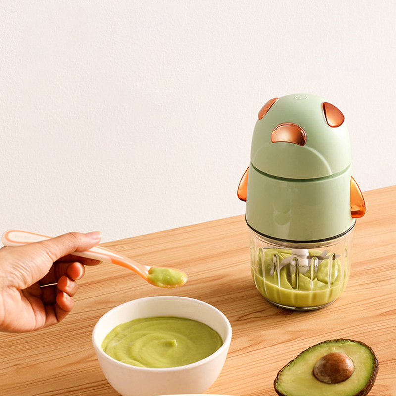 Home Appliance Cute Green Baby Food Maker 28000 Rpm High-Speed Motor Food Mixer