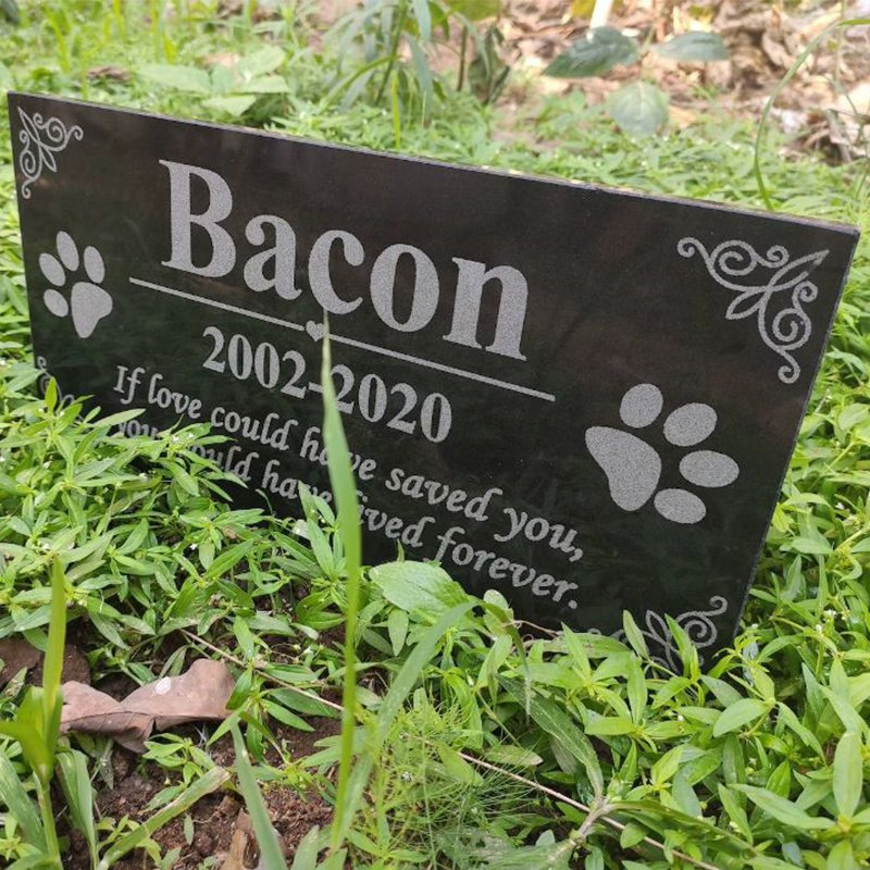 Personalized Engraved Black Granite Gravestone Customized Memorial Stone Plaque