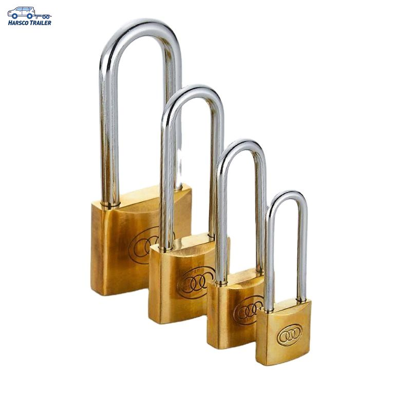 32mm Tri Circle Long Shackle Brass Padlock