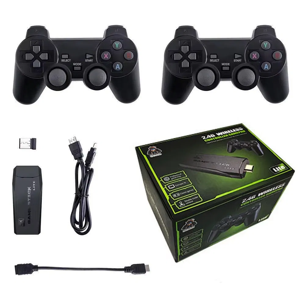 Video Game Console 2.4G Double Wireless Controller 4K 64GB Retro Gaming Stick Supports Cps Format TV Kids Gift