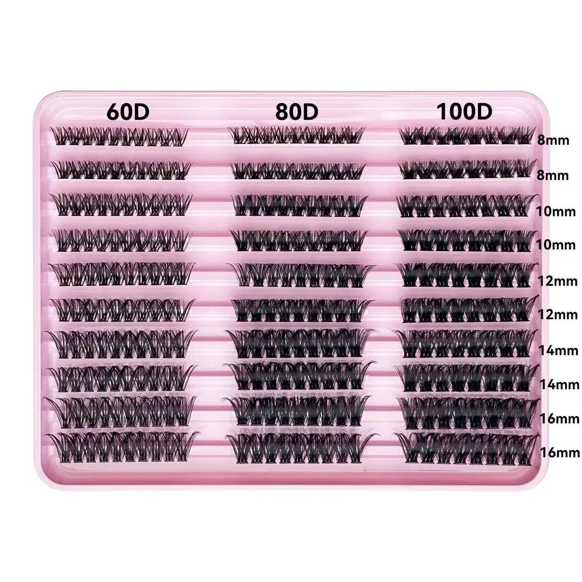 Hot Selling Eyelash Book Large Set 30d 40d 50d 60d 80d 100d Mixed Volume DIY Cluster Segment False Mink Eyelashes
