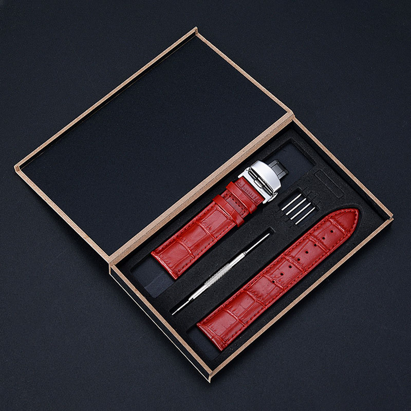 Best Selling Factory Stock Bamboo Grain Cowhide Leather Watch Band