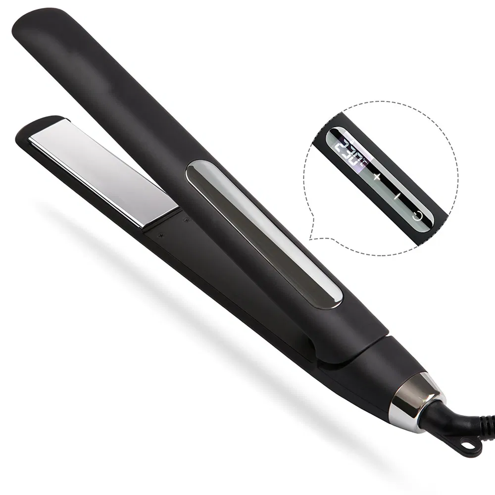 LCD Display Touch Screen Ceramic Coated Professional Electric Hair Straightener