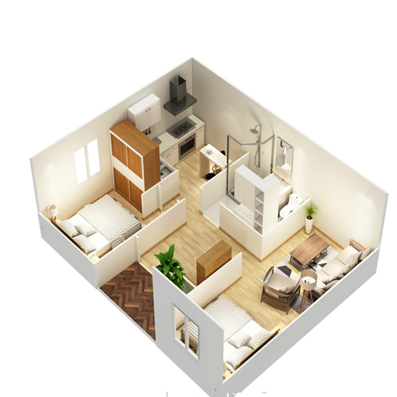 Prefabricated House Villa Easy Install House Luxury Light Steel Sturcture Tiny Modular Prefab Wooden Villa