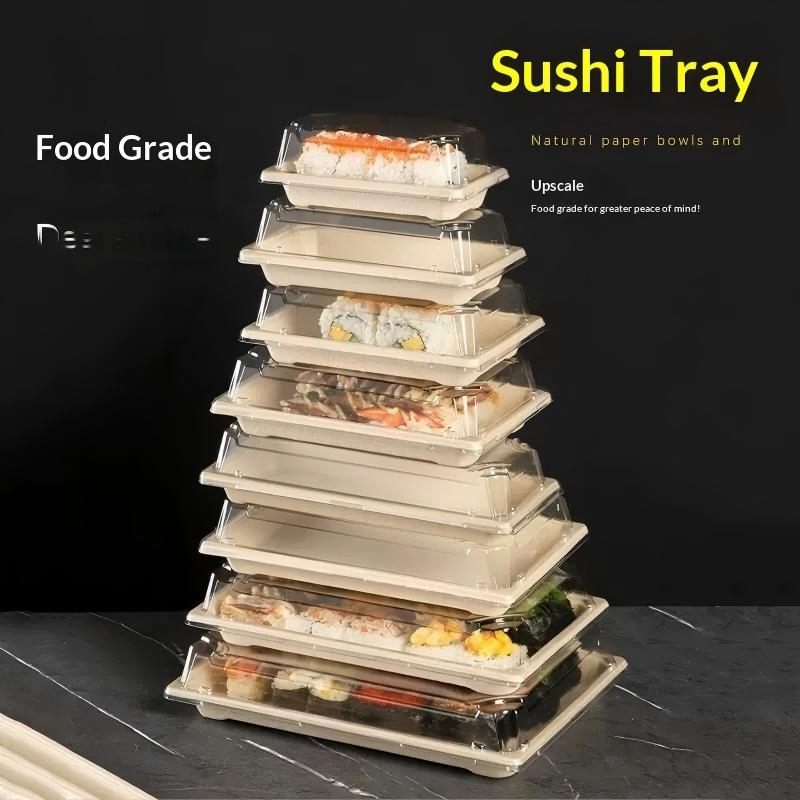 Eco-Friendly Custom Sushi Packaging Kraft Paper Box Disposable Food Box Lunchbox Lunch Box Sushi Packaging Houseware Kitchenware Sushi Packaging